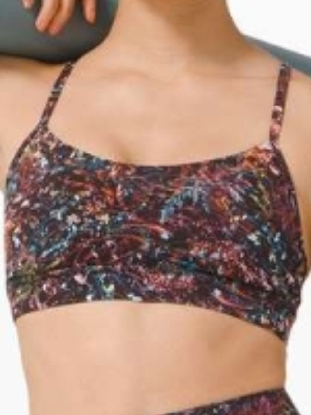 Lululemon Flow Y Bra Nulu *Light Support, B/C Cup Foliage Overlay Multi